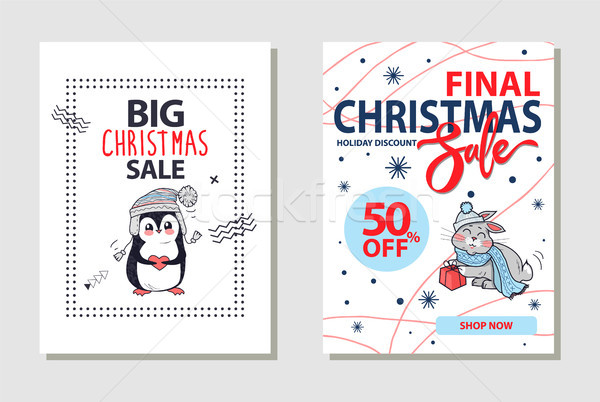 Finale Weihnachten Verkauf Banner 50 aus Stock foto © robuart