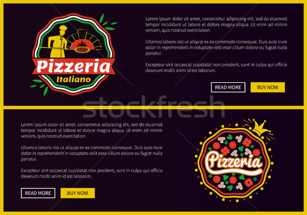 Foto stock: Pizzaria · conjunto · coleção