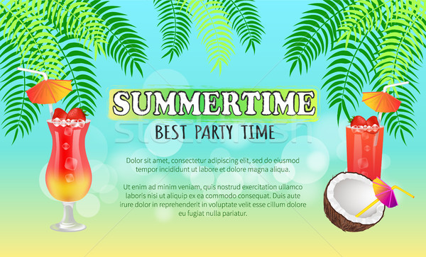 Summertime Best Party Time Vector Illustration Stock photo © robuart