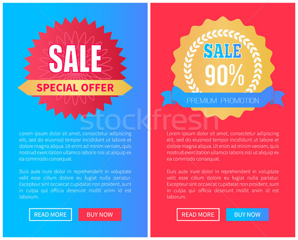 Stock photo: Sale Special Offer Premium Promotion Round Labels