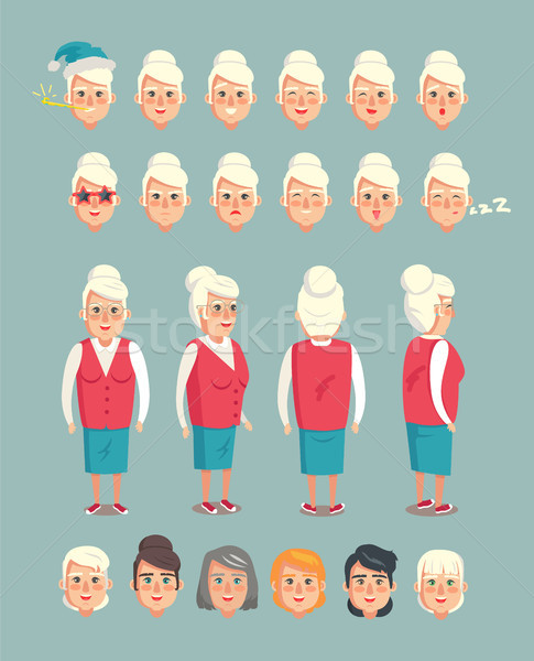 Grandmother Constructor Animated Cartoon Character Stock photo © robuart