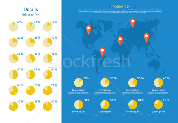 Global Infographics Map and Pie Chart Stock photo © robuart