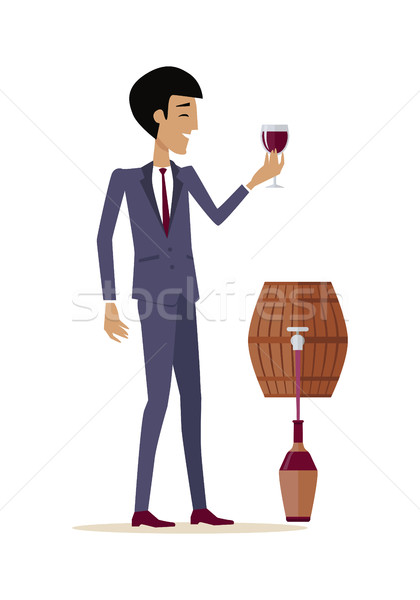 Man with Wine in Alcohol Department Store Stock photo © robuart