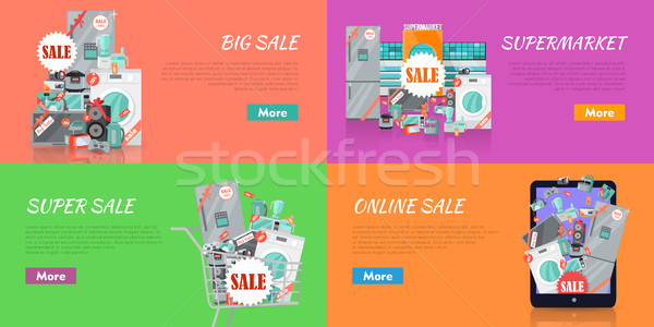 Sale in Electronics Store Vector Concepts Set Stock photo © robuart