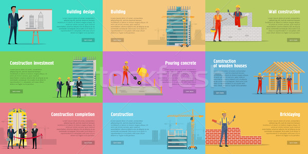 Collection of Banners. Stages of Building House. Stock photo © robuart