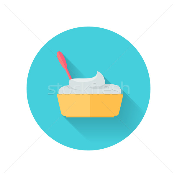 Sour Cream Vector Illustration in Flat Design Stock photo © robuart