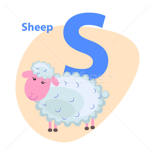 Zdjęcia stock: Charakter · wesoły · owiec · dzieci · odizolowany · biały