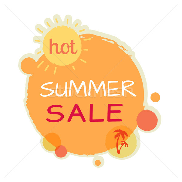 Hot Summer Sale Round Banner. Best Quality Price Stock photo © robuart