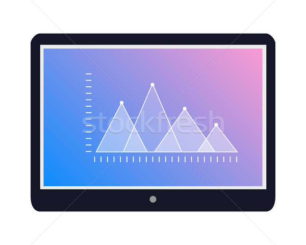 Tablet Icon with Graphic on Screen Flat Vector  Stock photo © robuart