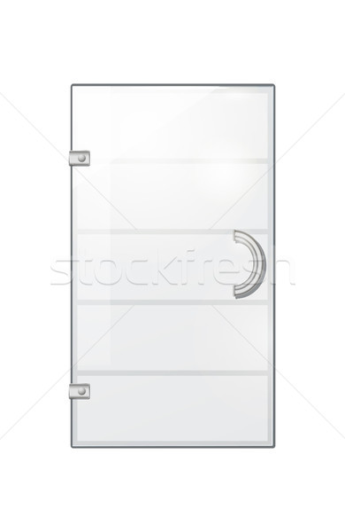 Transparent Door on Grey Checkered Background Stock photo © robuart