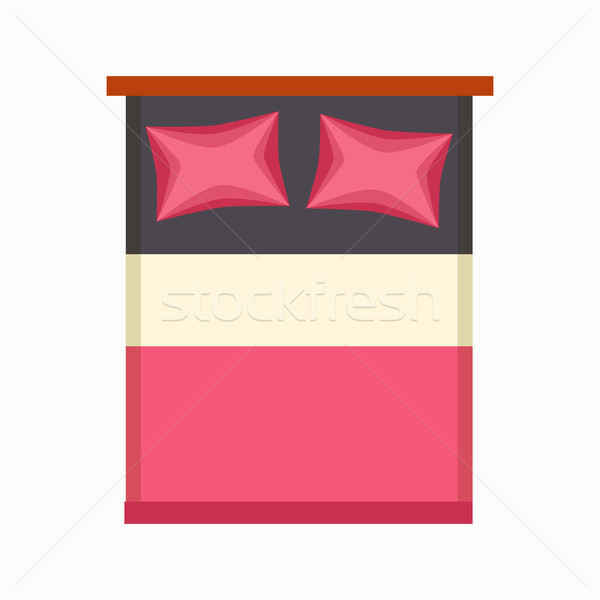 Luxury Double Bed Icon Vector Illustration Stock photo © robuart