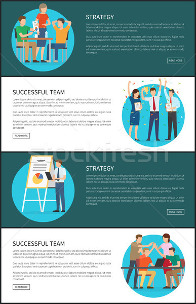Strategy Successful Team Cards Vector Illustration Stock photo © robuart