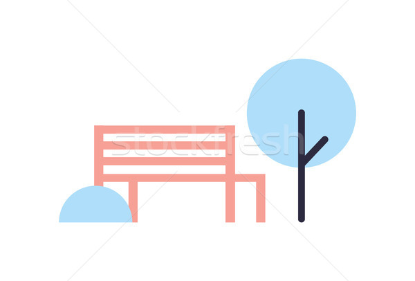 Park in Winter Composition Vector Illustration Stock photo © robuart