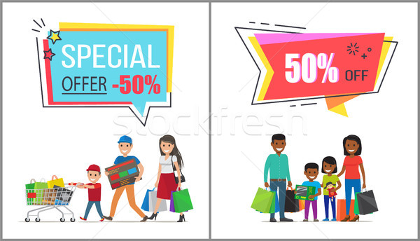 50 famille Shopping parents [[stock_photo]] © robuart