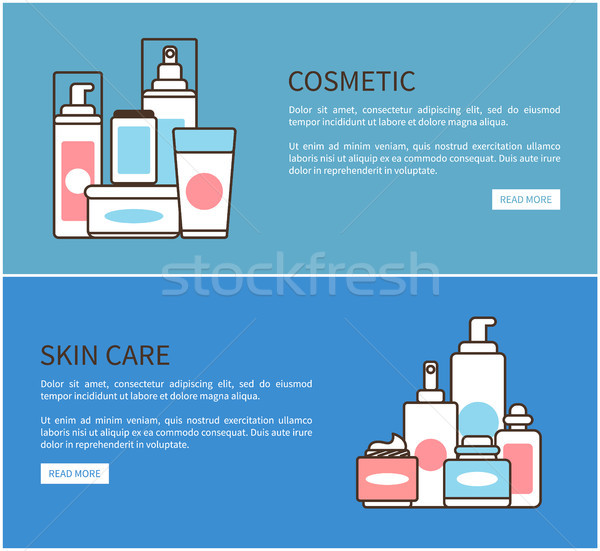 Kosmetischen Hautpflege Web Seiten Sammlung Schlagzeile Stock foto © robuart