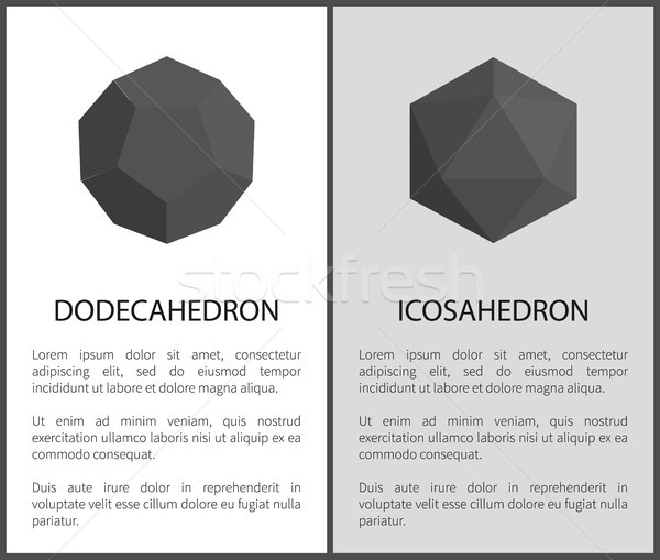 Dodecahedron Icosahedron Set Vector Illustration Stock photo © robuart