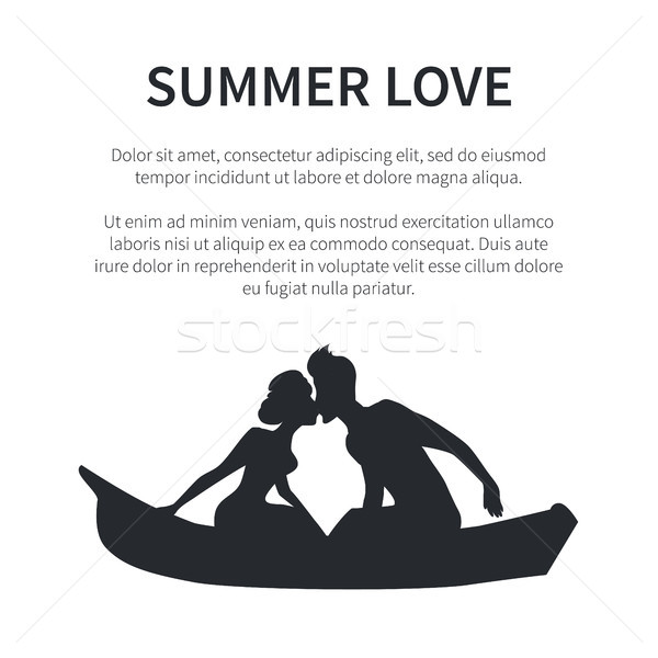 Lata miłości internetowych banner całując para Zdjęcia stock © robuart