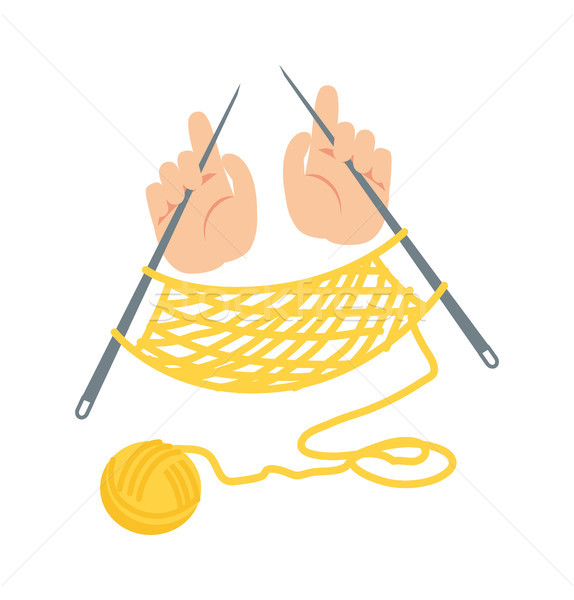 Granny Hands and Creation Fabric Process Banner Stock photo © robuart
