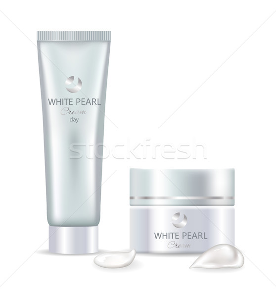 White Pearl Day Cream in Big Tube and Jar Set Stock photo © robuart