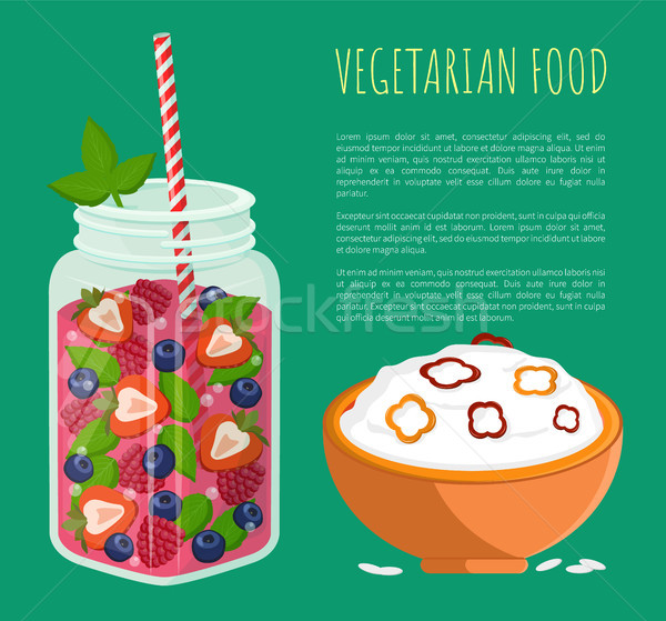 Vejetaryen yemek poster diyet vektör Stok fotoğraf © robuart