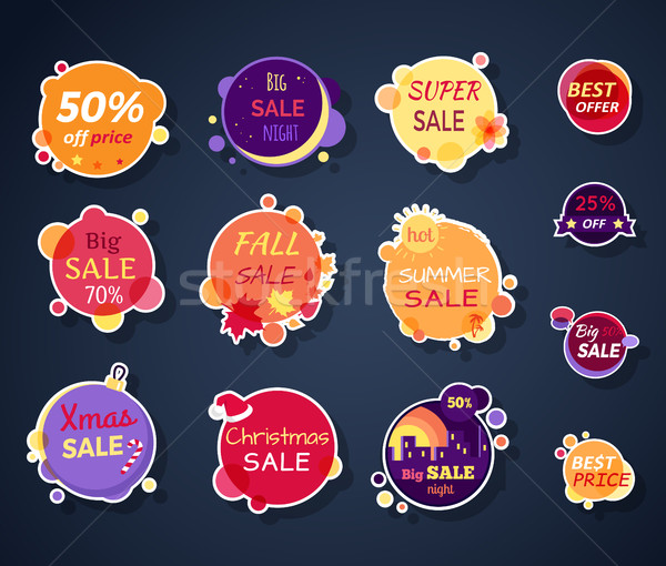 Set of Vector Sale Stickers in Flat Design Stock photo © robuart