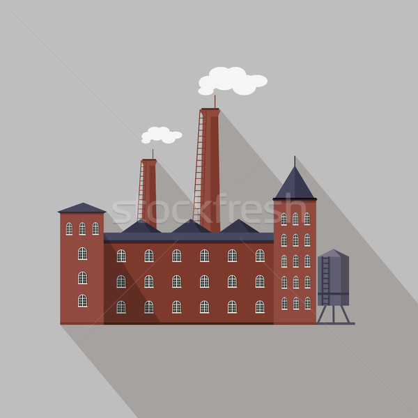 Stock fotó: Gyár · épület · csövek · ipari · ipartelep · növény