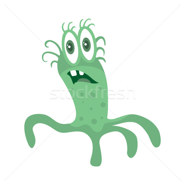 Zöld baktériumok rajz vektor karakter ikon Stock fotó © robuart