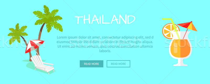 Thailand Touristic Flat Style Vector Web Banner Stock photo © robuart