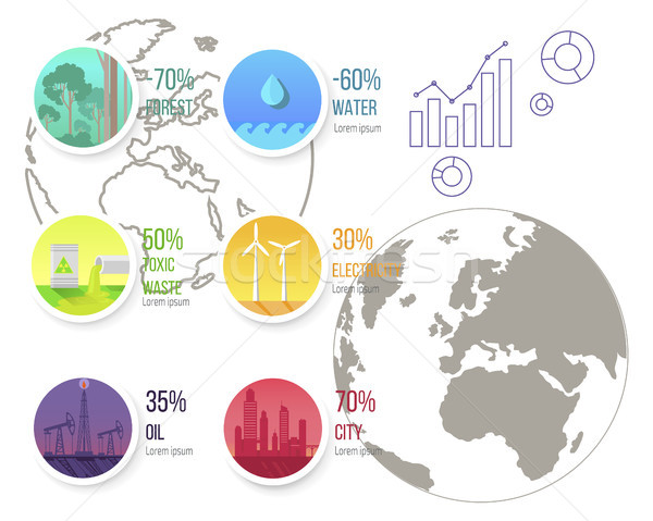 Infographic Poster with Ecological Problems Stock photo © robuart