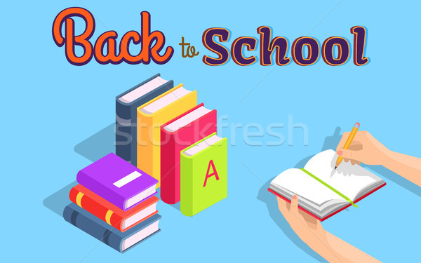 Back to School Illustration with Stack of Books Stock photo © robuart