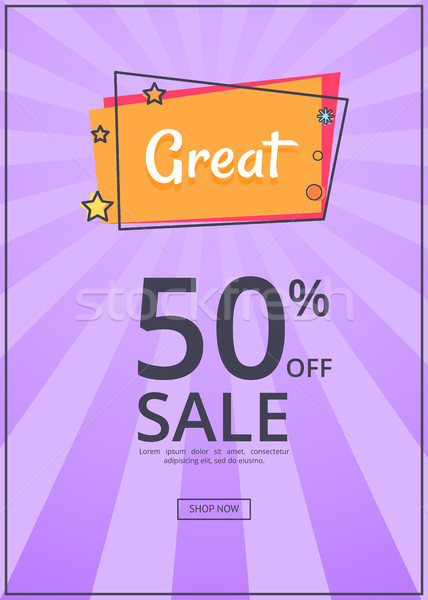 Groot verkoop poster 50 procent korting Stockfoto © robuart