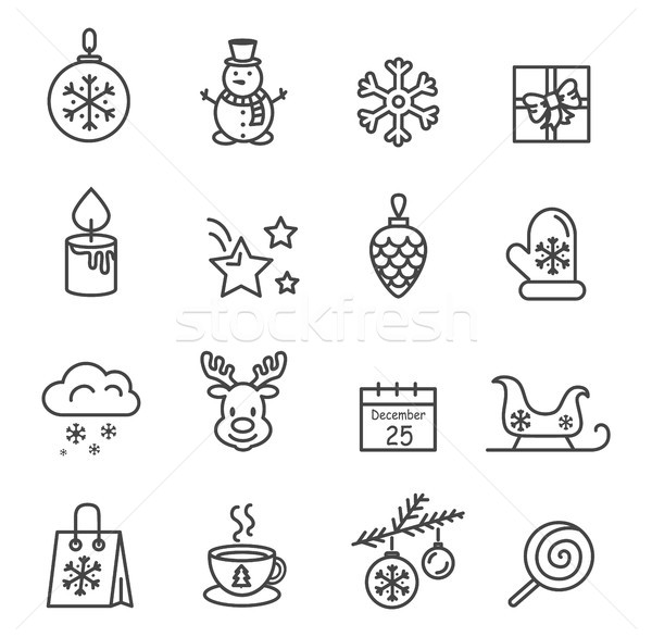 Set of Black and White Icons Vector Illustration Stock photo © robuart