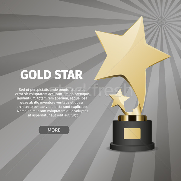 Shiny Gold Star on Stand Realistic Illustration Stock photo © robuart