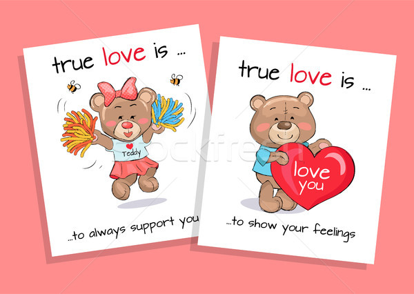True Love is to Show Feelings, Always Support Set Stock photo © robuart