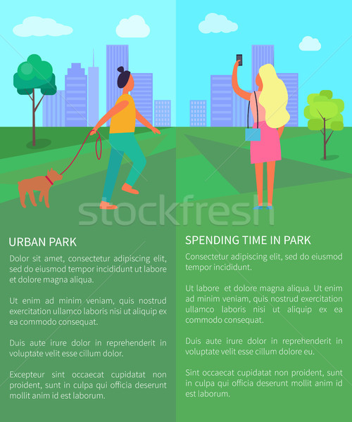 Spending Time in Urban Park Vector Illustration Stock photo © robuart