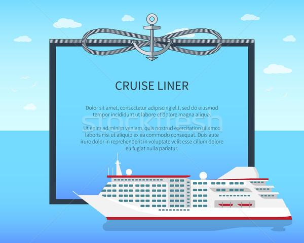 Cruise Liner Colorful Banner Vector Illustration Stock photo © robuart