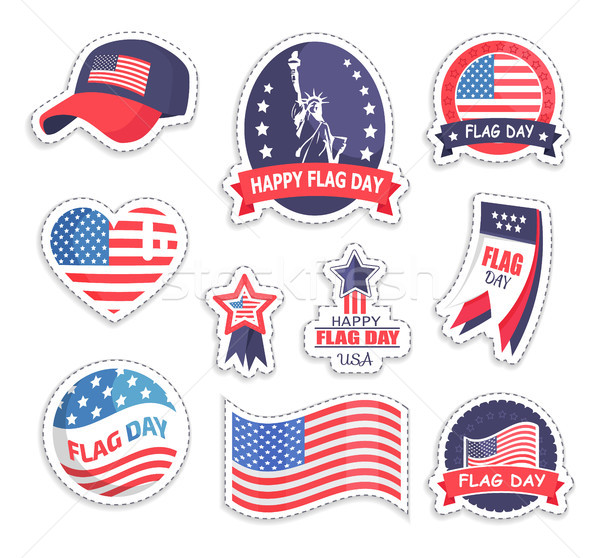 Happy Flag Day USA Day Set Vector Illustration Stock photo © robuart