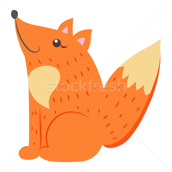 Cute Fox Cartoon Flat Vector Sticker or Icon Stock photo © robuart