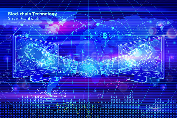 Blockchain Smart Contacts Vector Illustration Stock photo © robuart