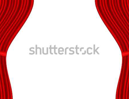 Theater stage with red curtain white background Stock photo © robuart