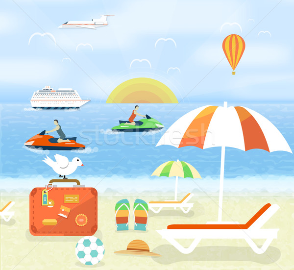 Icons set of traveling and planning a summer vacation Stock photo © robuart