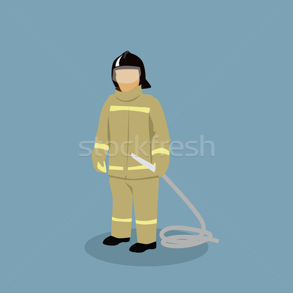 Profession Icon Firefighter Design Flat Style Stock photo © robuart