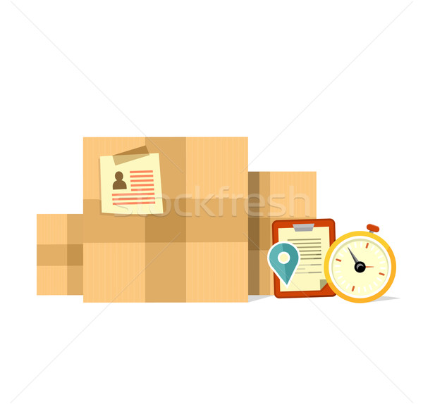 Delivery Box Deadline Design Flat Stock photo © robuart