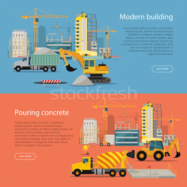 Modern Building. Process of Pouring Concrete. Stock photo © robuart