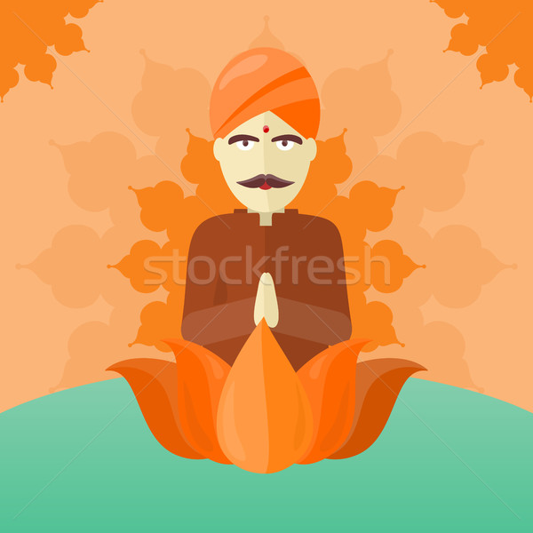 Indian człowiek odizolowany mandala ręce Zdjęcia stock © robuart