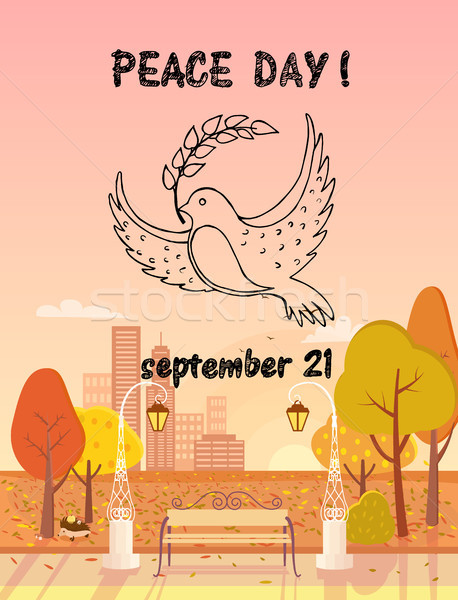 Peace Day September 21 Autumn Vector Illustration Stock photo © robuart