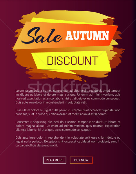 Sale Autumn Discount Label on Vector Illustration Stock photo © robuart