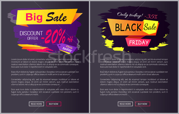 Aujourd'hui noir vente promo étiquette [[stock_photo]] © robuart