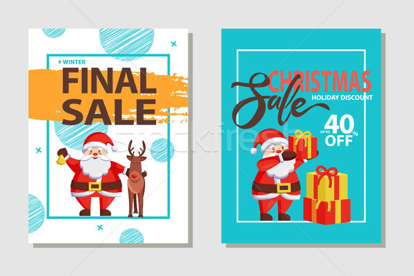 Christmas Sale Discount Set Vector Illustration Stock photo © robuart
