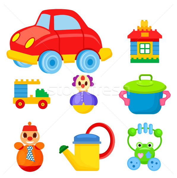 Kolorowy zabawki odizolowany zestaw duży Zdjęcia stock © robuart